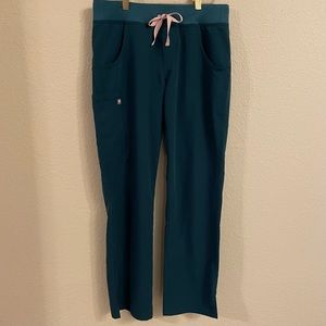 FIGS Womens Kade Cargo Scrub Pants Stretch Teal Green Small Style T21004